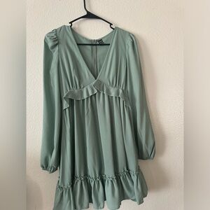 Sage green Long sleeve dress